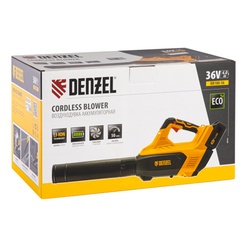 Воздуходувка аккумуляторная RB180-36, Li-ion, 36 В, 4 Ач, 180 км/ч, 820 м3/ч Denzel купить в Москве с доставкой по всей России | ProtosMarket.ru