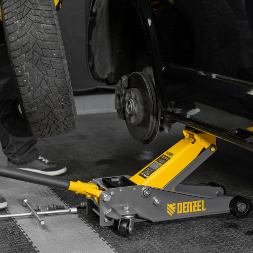 Домкрат гидравлический подкатной, 3 т, 125-470 мм, быстрый подъем, проф. Denzel по ценам производителя в Екатеринбурге с доставкой по всей России
