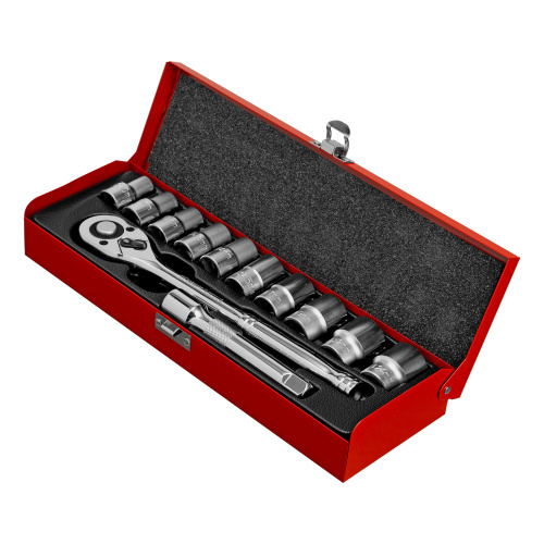 Набор торцевых головок, 1/2", головки 10 - 24 мм, с трещот. ключом, 12 предметов Matrix по ценам производителя в Екатеринбурге с доставкой по всей России