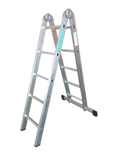 Лестница 2-х секционная алюминиевая шарнирная 2*5 по ценам производителя в Екатеринбурге с доставкой по всей России