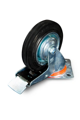 Колесо поворотное резина SCb 63 160 мм с тормозом (N) по ценам производителя в Екатеринбурге с доставкой по всей России