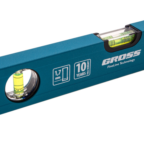 Уровень алюминиевый усиленный, 400 мм, 3 глазка Gross по ценам производителя в Екатеринбурге с доставкой по всей России