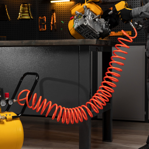 Шланг спиральный воздушный 8 х 12 мм, 18 бар, с быстросъемными соединениями, 15 м Stels по ценам производителя в Екатеринбурге с доставкой по всей России