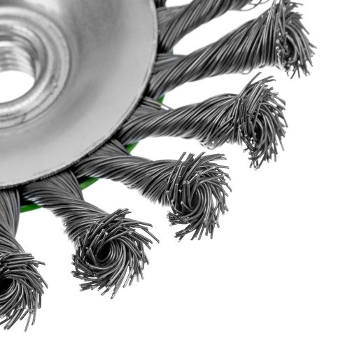 Щетка для УШМ, 100 мм, М14, "тарелка", крученая металлическая проволока Сибртех по ценам производителя в Екатеринбурге с доставкой по всей России