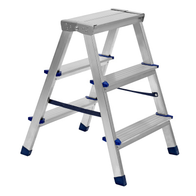 Стремянка двусторонняя 3 ступени, алюминиевая, Сибртех по ценам производителя в Екатеринбурге с доставкой по всей России