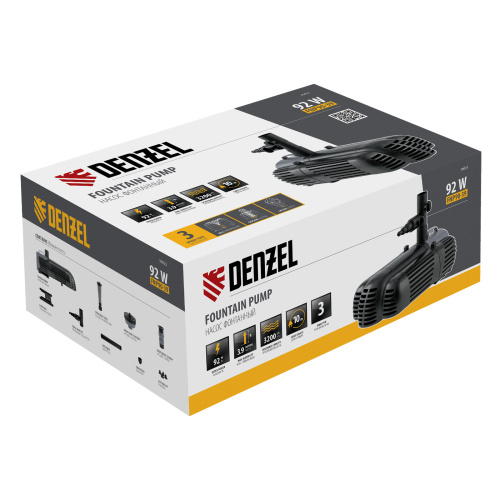 Насос фонтанный FNP90-39, 92 Вт, подъем 3,9 м, 3200 л/ч, колокольчик/каскад/гейзер Denzel по ценам производителя в Екатеринбурге с доставкой по всей России