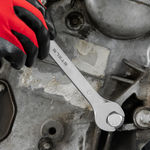 Ключ комбинированный, 17 мм, CrV, матовый хром Stels по ценам производителя в Екатеринбурге с доставкой по всей России