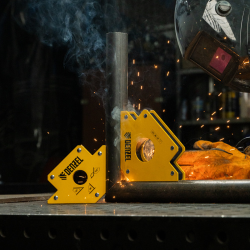 Фиксатор магнитный для сварочных работ усилие 75 LB Denzel по ценам производителя в Екатеринбурге с доставкой по всей России