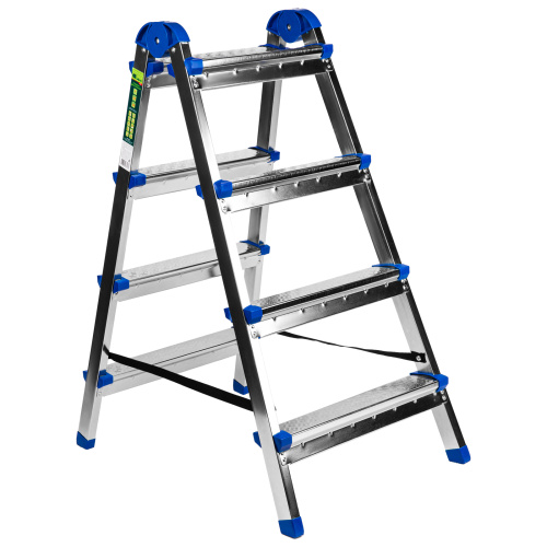 Стремянка двухсторонняя 4 ступени, сталь профиль, стальные ступени, Сибртех по ценам производителя в Екатеринбурге с доставкой по всей России