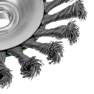 Щетка для УШМ, 125 мм, М14, "тарелка", крученая металлическая проволока Сибртех по ценам производителя в Екатеринбурге с доставкой по всей России