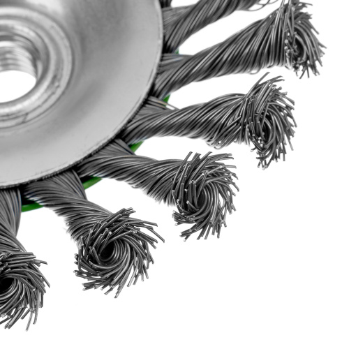 Щетка для УШМ, 125 мм, М14, "тарелка", крученая металлическая проволока Сибртех по ценам производителя в Екатеринбурге с доставкой по всей России