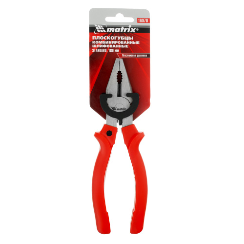 Плоскогубцы комбинированные Standard, 180 мм, шлифованные, пластмассовые рукоятки Matrix по ценам производителя в Екатеринбурге с доставкой по всей России