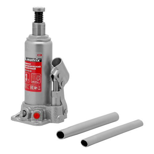 Домкрат гидравлический бутылочный, 3 т, высота подъема 194-372 мм Matrix по ценам производителя в Екатеринбурге с доставкой по всей России
