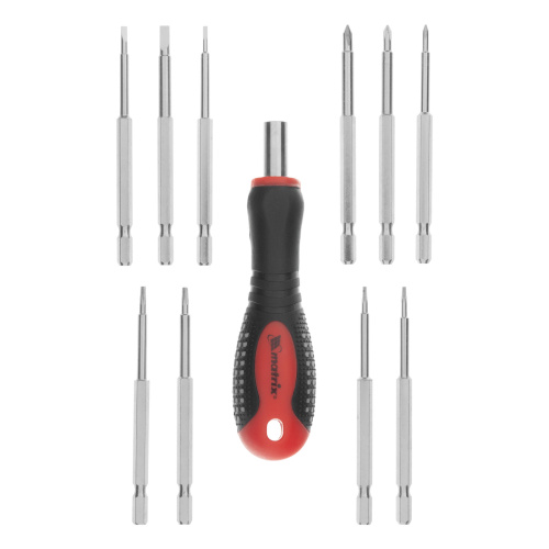 Отвертка для точных работ Fusion с насадками, 11 предметов, в пластиковом пенале, трехкомпонентная рукоятка Matrix по ценам производителя в Екатеринбурге с доставкой по всей России