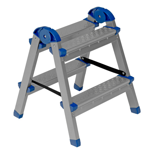 Стремянка двухсторонняя 2 ступени, сталь профиль, стальные ступени, Россия Сибртех по ценам производителя в Екатеринбурге с доставкой по всей России