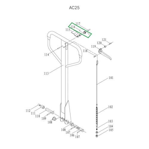 Пружина рычага управления режимом работы для гидравлических тележек DS25 по ценам производителя в Екатеринбурге с доставкой по всей России