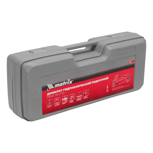 Домкрат гидравлический подкатной, 2 т, высота подъема 135-385 мм, в пластиковый кейсе Matrix по ценам производителя в Екатеринбурге с доставкой по всей России
