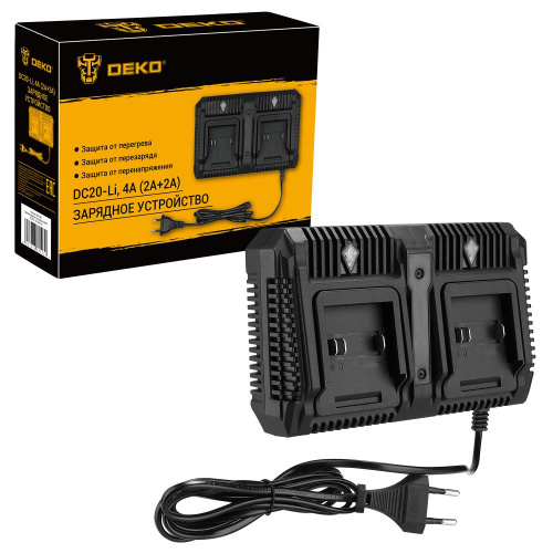 Двойное зарядное устройство DEKO DC20-Li, 4А (2А+2А) по ценам производителя в Екатеринбурге с доставкой по всей России