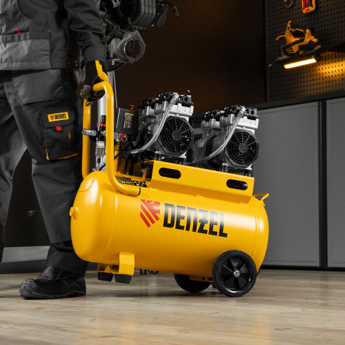 Компрессор безмасляный, малошумный DLS 1500/50, 1500 ВТ, 2x750, 50 л, 260 л/мин Denzel по ценам производителя в Екатеринбурге с доставкой по всей России