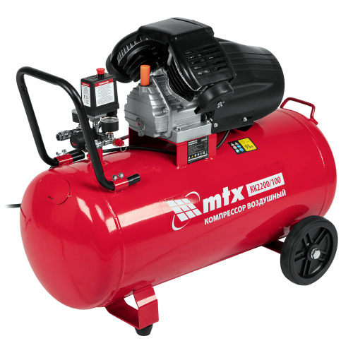 Компрессор воздушный КК-2200/100, 2,2 кВт, 350 л/мин, 100 л, прямой привод, масляный MTX по ценам производителя в Екатеринбурге с доставкой по всей России