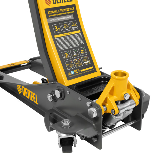 Домкрат гидравлический подкатной, 3 т, 75-500 мм, быстрый подъем, низкий подхват, проф. Denzel по ценам производителя в Екатеринбурге с доставкой по всей России