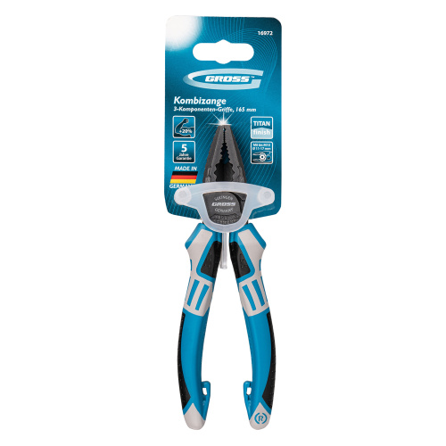 Плоскогубцы комбинированные 165 мм, трехкомпонентные рукоятки Gross по ценам производителя в Екатеринбурге с доставкой по всей России