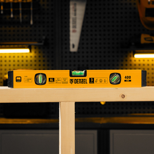 Уровень алюминиевый, магнит., фрезерованный, 3 глазка (1 зеркал.) 0,5 мм/м, 400 мм Denzel по ценам производителя в Екатеринбурге с доставкой по всей России