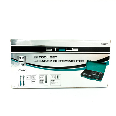 Набор торцевых головок, 1/2, головки 10 - 24 мм, с трещоточным ключом, 12 предметов Stels по ценам производителя в Екатеринбурге с доставкой по всей России