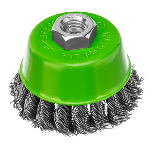 Щетка для УШМ, 75 мм, М14, "чашка", крученая металлическая проволока Сибртех по ценам производителя в Екатеринбурге с доставкой по всей России