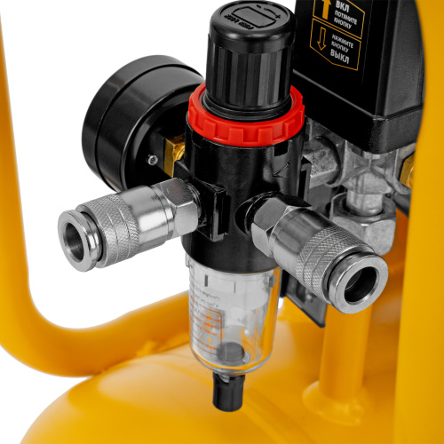 Компрессор безмасляный, малошумный DLS 2200/50, 2200 Вт, 2x1100, 50 л, 380 л/мин Denzel по ценам производителя в Екатеринбурге с доставкой по всей России