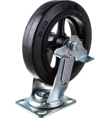 Колесо большегрузное поворотное SCdb 80 200 мм обрезиненное с тормозом РФ купить в Москве с доставкой по всей России | ProtosMarket.ru