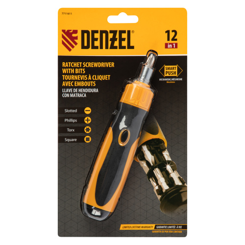 Отвертка реверсивная, механизм SmartPush 12 шт, S2 Denzel по ценам производителя в Екатеринбурге с доставкой по всей России