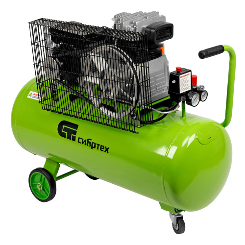 Компрессор воздушный КР-2200/100, 2.2 кВт, 350 л/мин, 100 л, ременной привод, масляный Сибртех по ценам производителя в Екатеринбурге с доставкой по всей России