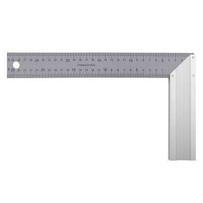 Угольник стальной 300 мм, нержавеющая сталь, градуировка, алюминиевое основание Denzel по ценам производителя в Екатеринбурге с доставкой по всей России