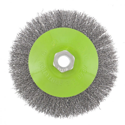 Щетка для УШМ, 125 мм, М14, "тарелка", витая проволока Сибртех по ценам производителя в Екатеринбурге с доставкой по всей России