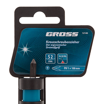 Отвертка PH1 x 100 мм, S2, трехкомпонентная ручка Gross по ценам производителя в Екатеринбурге с доставкой по всей России