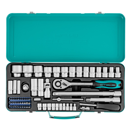 Набор торцевых головок с трещоткой, 1/2" и 1/4", 68 предметов Stels по ценам производителя в Екатеринбурге с доставкой по всей России