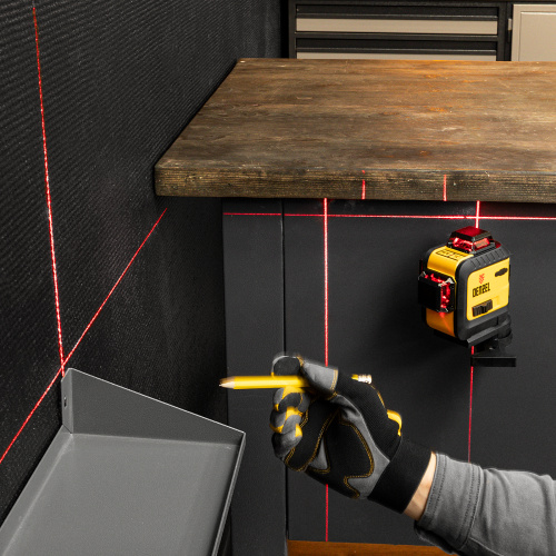 Лазерный уровень мультипризменный LX 360-3 Red, 30 м, 635 нм, аккумулятор Li 2800 мАч, резьба 5/8" Denzel по ценам производителя в Екатеринбурге с доставкой по всей России