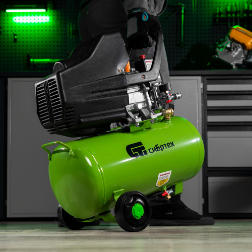 Компрессор воздушный КК-1500/24, 1.5 кВт, 198 л/мин, 24 л, прямой привод, масляный Сибртех по ценам производителя в Екатеринбурге с доставкой по всей России