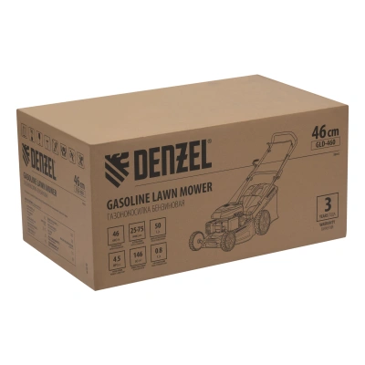 Газонокосилка бензиновая GLD-460, 146 куб.см, ширина 46 см, ручная, 7 уровней, травосборник 50 л Denzel купить в Москве с доставкой по всей России | ProtosMarket.ru