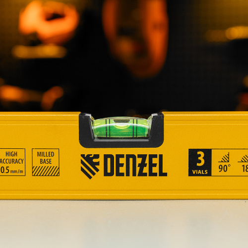 Уровень алюминиевый, магнит, фрезерованный, 3 глазка (1 зеркал.) 0,5 мм/м, 1000 мм Denzel по ценам производителя в Екатеринбурге с доставкой по всей России