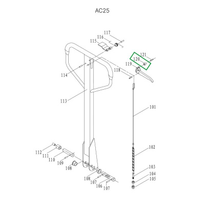 Ролик рычага управления режимом работы для гидравлических тележек DF25 по ценам производителя в Екатеринбурге с доставкой по всей России