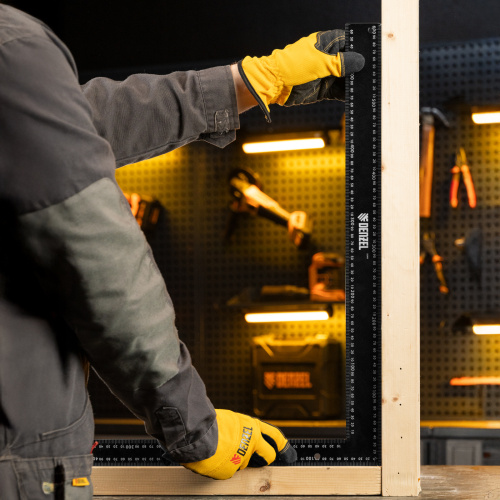 Угольник, 400 х 600 мм, алюминиевый, лазерная гравировка Denzel по ценам производителя в Екатеринбурге с доставкой по всей России