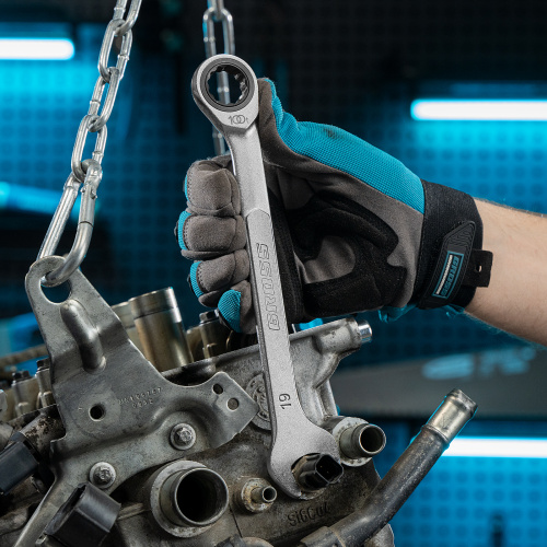 Набор ключей комбинированных трещоточных, количество зубьев 100, СRV, 7 шт, 8-19 мм Gross по ценам производителя в Екатеринбурге с доставкой по всей России