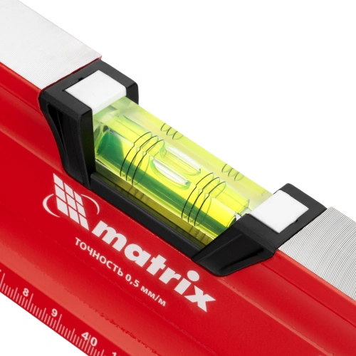 Уровень алюминиевый, магнит, фрезерованный, 3 глазка (1 зеркальный) двухкомпонентные рукоятки, 800 мм Matrix по ценам производителя в Екатеринбурге с доставкой по всей России