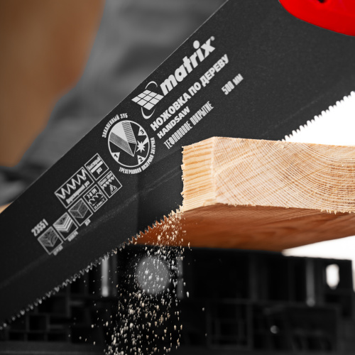 Ножовка по дереву, 500 мм, 7-8 TPI, зуб-3D, каленый зуб, тефлоновое покрытие полотна, двухкомпонентная рукоятка Matrix по ценам производителя в Екатеринбурге с доставкой по всей России