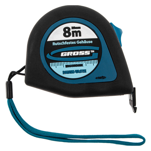 Рулетка "Ergonomisch",8 м x 25 мм,магнитный обрезиненный зацеп Gross по ценам производителя в Екатеринбурге с доставкой по всей России