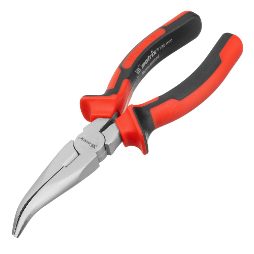 Длинногубцы изогнутые Nickel, 180 мм, никелированные, двухкомпонентные рукоятки Matrix по ценам производителя в Екатеринбурге с доставкой по всей России