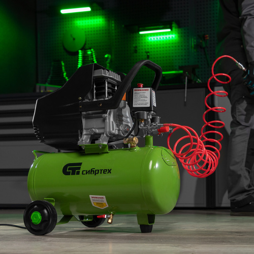 Компрессор воздушный КК-1500/24, 1.5 кВт, 198 л/мин, 24 л, прямой привод, масляный Сибртех по ценам производителя в Екатеринбурге с доставкой по всей России