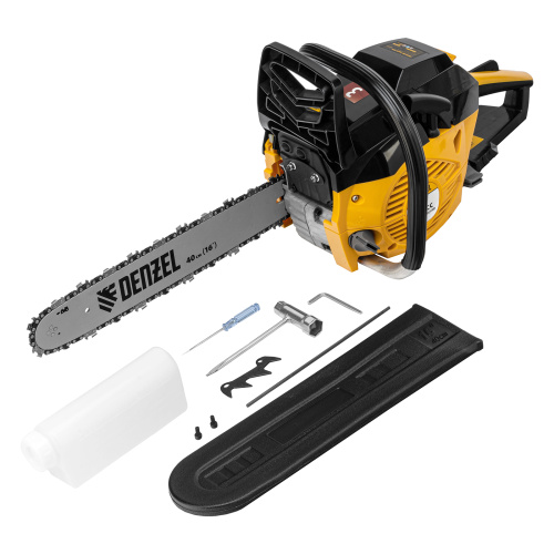 Пила цепная бензиновая DGS-4516, шина 40 см, 45 см3, 3 л.с, шаг 3/8, паз 1.3 мм, 57 звеньев Denzel по ценам производителя в Екатеринбурге с доставкой по всей России